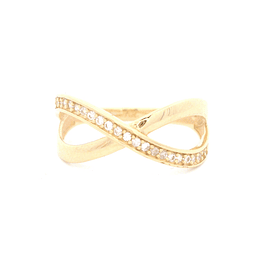 Anillo de Oro Amarillo 18K Calado con Diamante