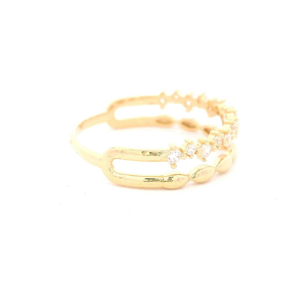 Anillo de Oro Amarillo 18K Cintillo con Diamante