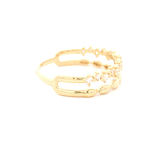 Anillo de Oro Amarillo 18K Cintillo con Diamante