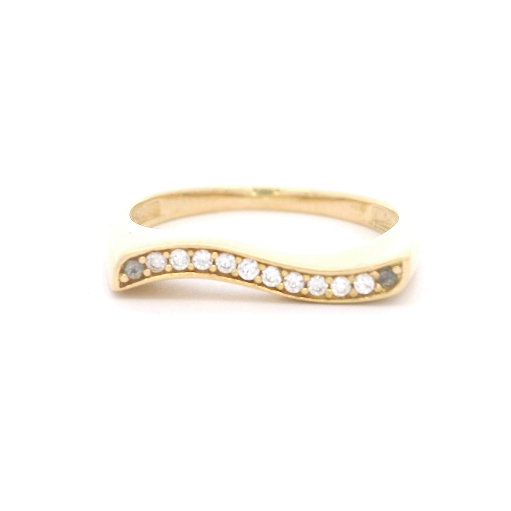 Anillo de Oro Amarillo 18K Cintillo con Diamante