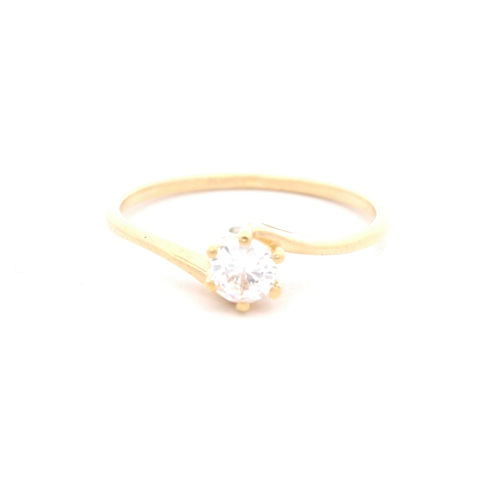 Anillo de Oro Amarillo 18K Solitario con Diamante