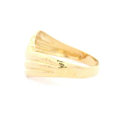 Anillo de Oro Amarillo 18K Semi Bombé Tallado