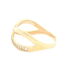 Anillo de Oro Amarillo 18K Cintillo Entrelazado Calado 
