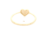 Anillo de Oro Amarillo 18K Corazón con Diamante