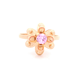 Anillo de Oro Amarillo 18K Flor