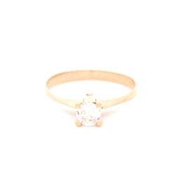 Anillo de Oro Amarillo 18K Solitario con Diamante