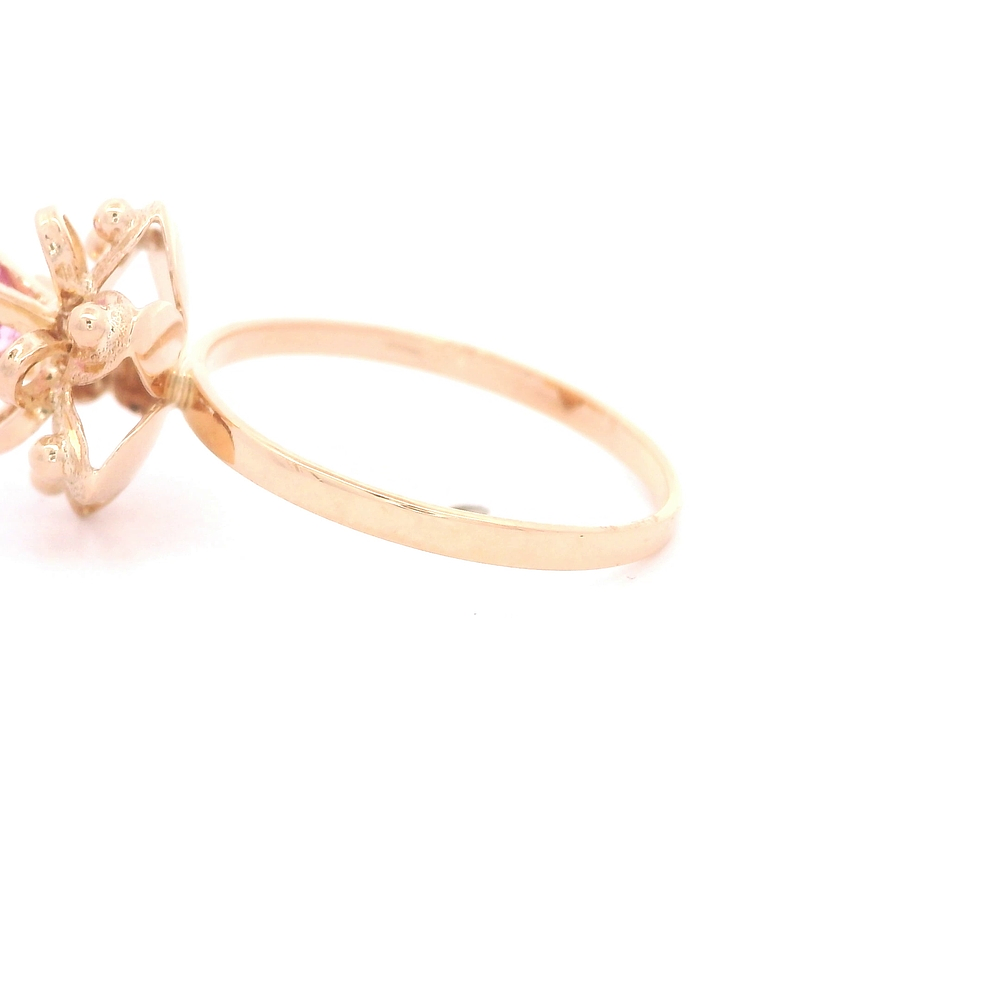 Anillo de Oro Amarillo 18K Flor