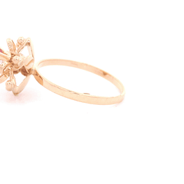 Anillo de Oro Amarillo 18K Flor