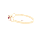 Anillo de Oro Amarillo 18K Solitario con Piedra Fucsia
