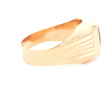 Anillo de Oro Amarillo 18K Sello con Piedra Fucsia