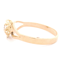 Anillo de Oro Amarillo 18K Flor con Diamante