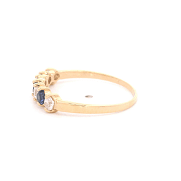 Anillo de Oro Amarillo 18K Cintillo con Diamante