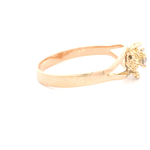 Anillo de Oro Amarillo 18K Flor con Diamante