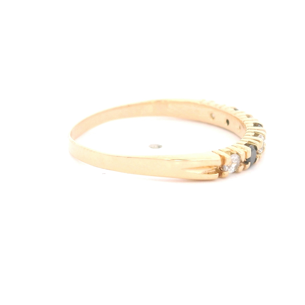 Anillo de Oro Amarillo 18K Cintillo con Diamante