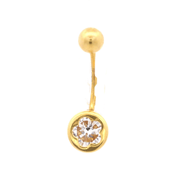 Piercing de Oro Amarillo 18K Esfera con Punto de Luz