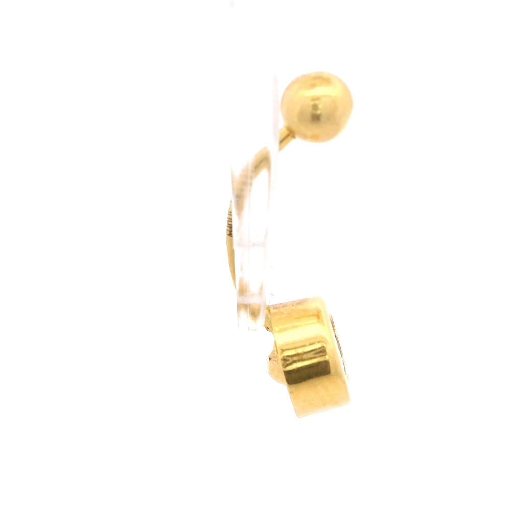 Piercing de Oro Amarillo 18K Esfera con Punto de Luz