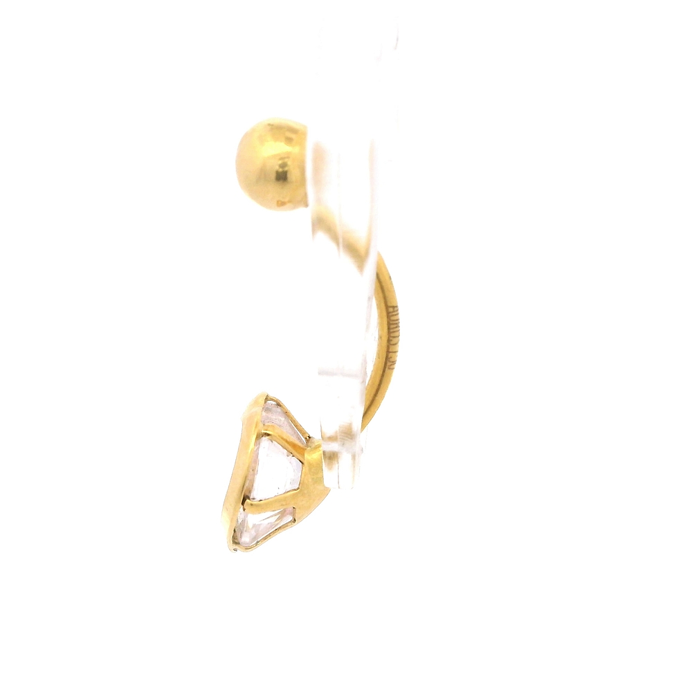 Piercing de Oro Amarillo 18K Corazón con Piedra Incolora