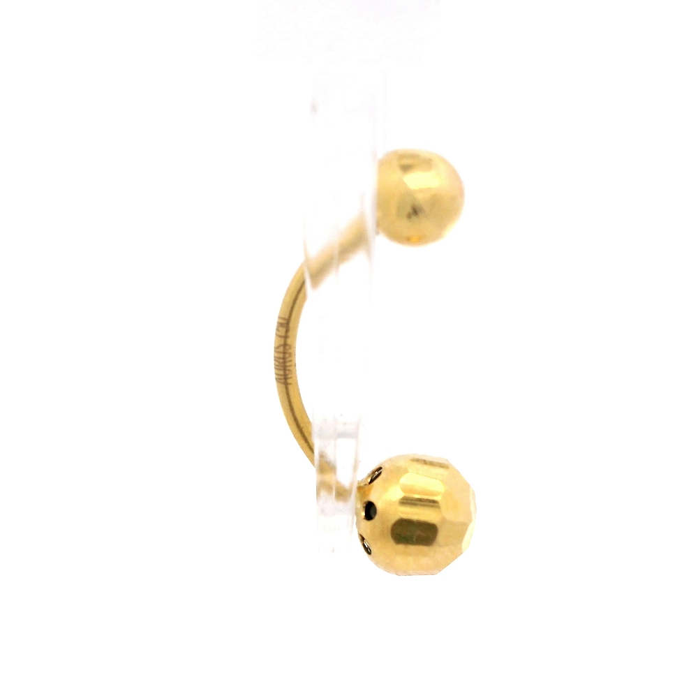 Piercing de Oro Amarillo 18K Esfera con Esfera Diamantada