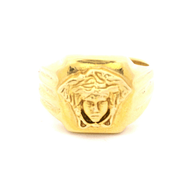 Anillo de Oro Amarillo 18K Sello Medusa