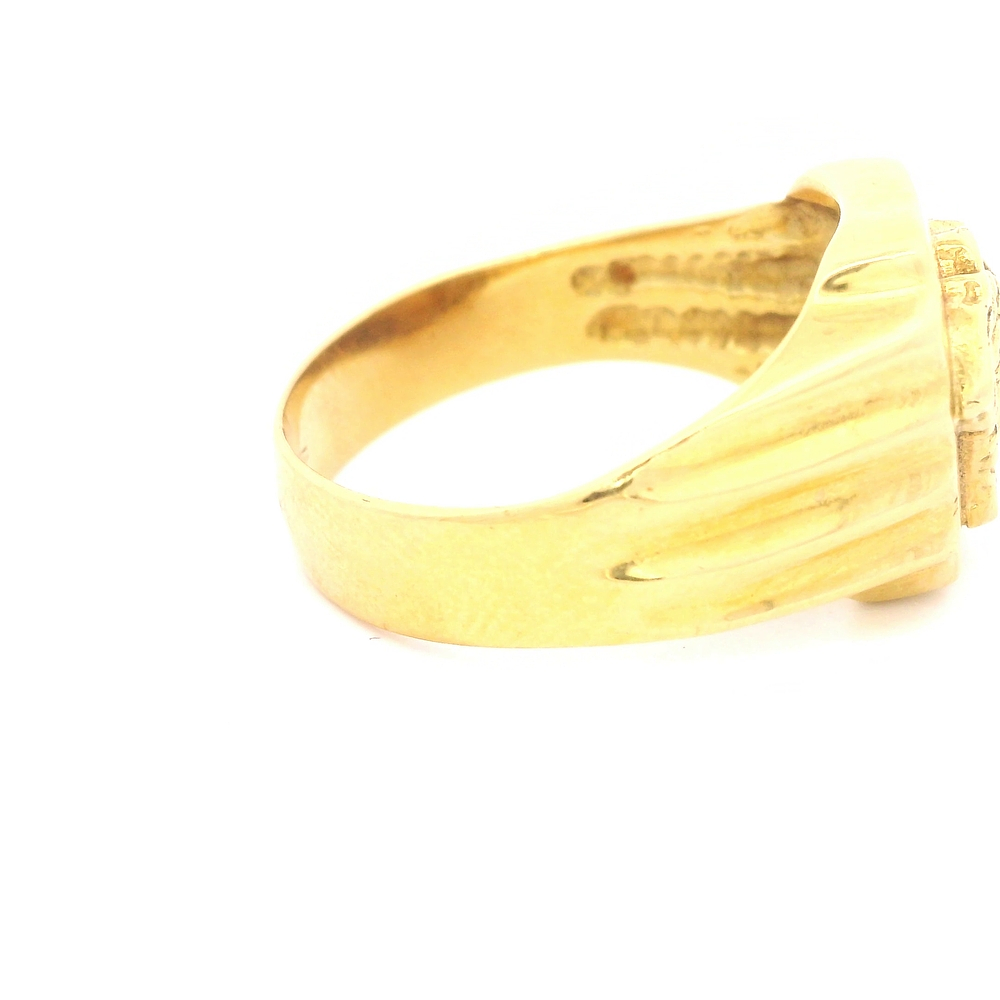 Anillo de Oro Amarillo 18K Sello Medusa