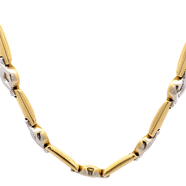 Cadena de Oro Amarillo y Oro Blanco 18K Rectangulares 1x1