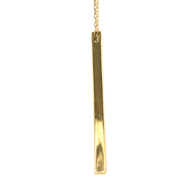 Cadena de Oro Amarillo 18K Limada con Colgante Rectangular