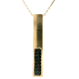 Cadena de Oro Amarillo 18K Limada con Colgante Rectangular