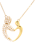 Cadena de Oro Amarillo 18K Limada con Colgante Corazón