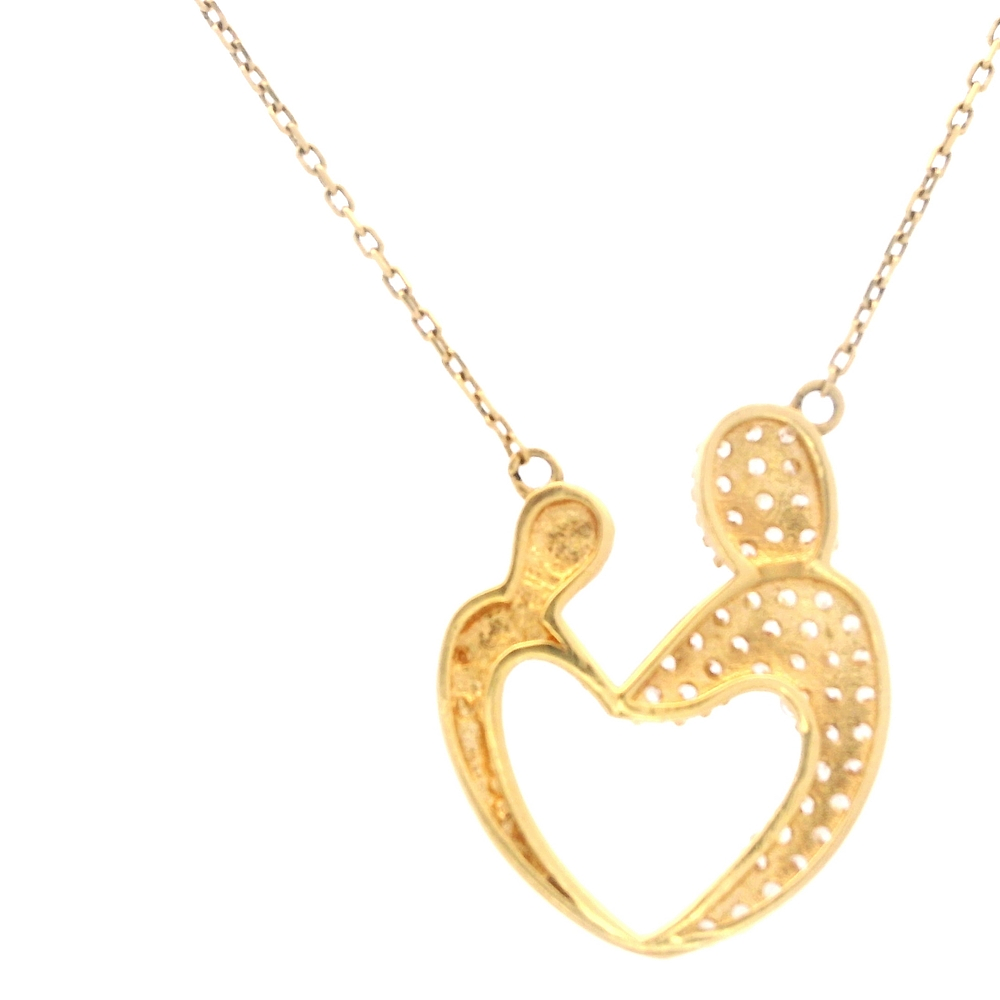 Cadena de Oro Amarillo 18K Limada con Colgante Corazón