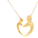 Cadena de Oro Amarillo 18K Limada con Colgante Corazón