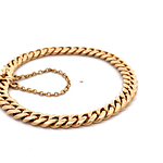 Pulsera de Oro Rosado 18K Groumet con Cadena Rolo