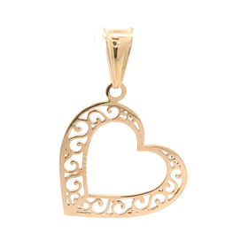 Colgante de Oro Amarillo 18K Corazón Calado 