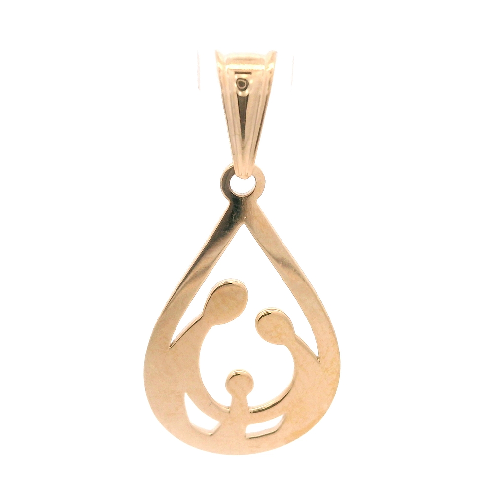 Colgante de Oro Amarillo 18K Gota Calada Familia 