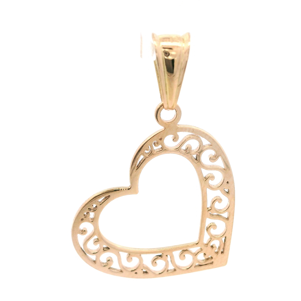 Colgante de Oro Amarillo 18K Corazón Calado 