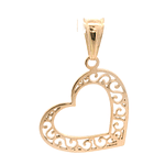 Colgante de Oro Amarillo 18K Corazón Calado 