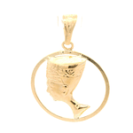 Colgante de Oro Amarillo 18K Circular, Nefertiti, 