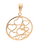 Colgante de Oro Amarillo 18K Circular Corazones 
