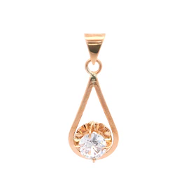 Colgante de Oro Amarillo 18K Gota Calada Chaton 