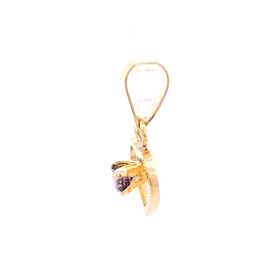 Colgante de Oro Amarillo 18K Corazón Calado, 1 Piedra 