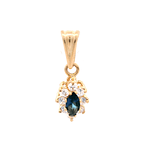 Colgante de Oro Amarillo 18K Lady Di 1 Piedra Azul 