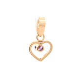 Colgante de Oro Amarillo 18K Corazón Calado, 1 Piedra 