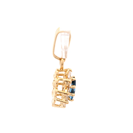 Colgante de Oro Amarillo 18K Lady Di 1 Piedra Azul 