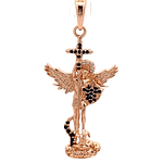 Colgante de Oro Rosado 18K San Miguel Arcangel, 