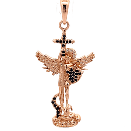 Colgante de Oro Rosado 18K San Miguel Arcangel, 