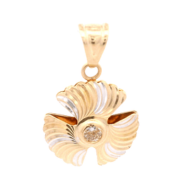 Colgante de Oro Amarillo 18K Helice Dos Oros 1 Piedra 