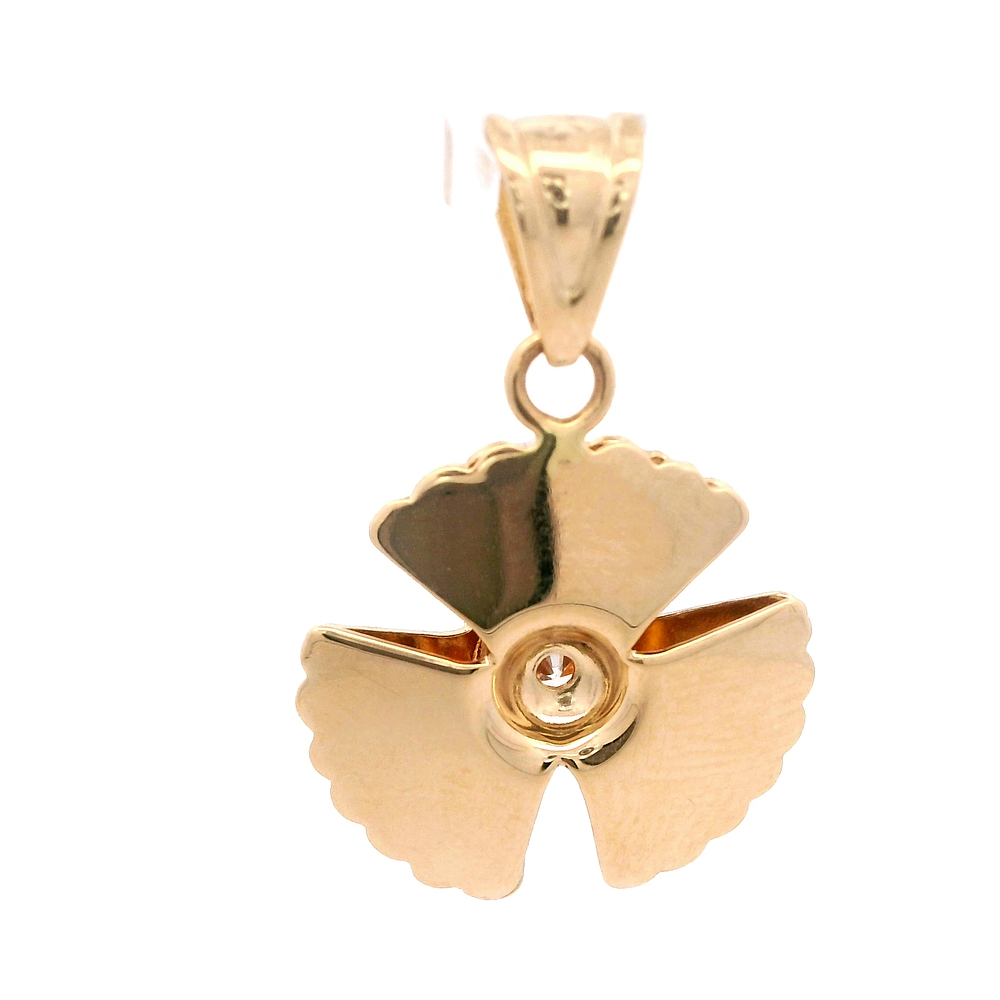 Colgante de Oro Amarillo 18K Helice Dos Oros 1 Piedra 