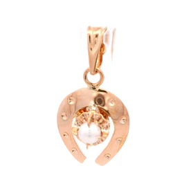 Colgante de Oro Amarillo 18K Herradura Chaton