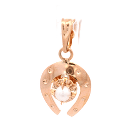 Colgante de Oro Amarillo 18K Herradura Chaton