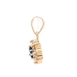 Colgante de Oro Amarillo 18K Lady Di 1 Piedra Azul 