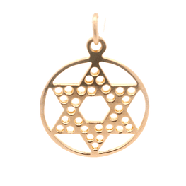 Colgante de Oro Amarillo 18K Estrella David 